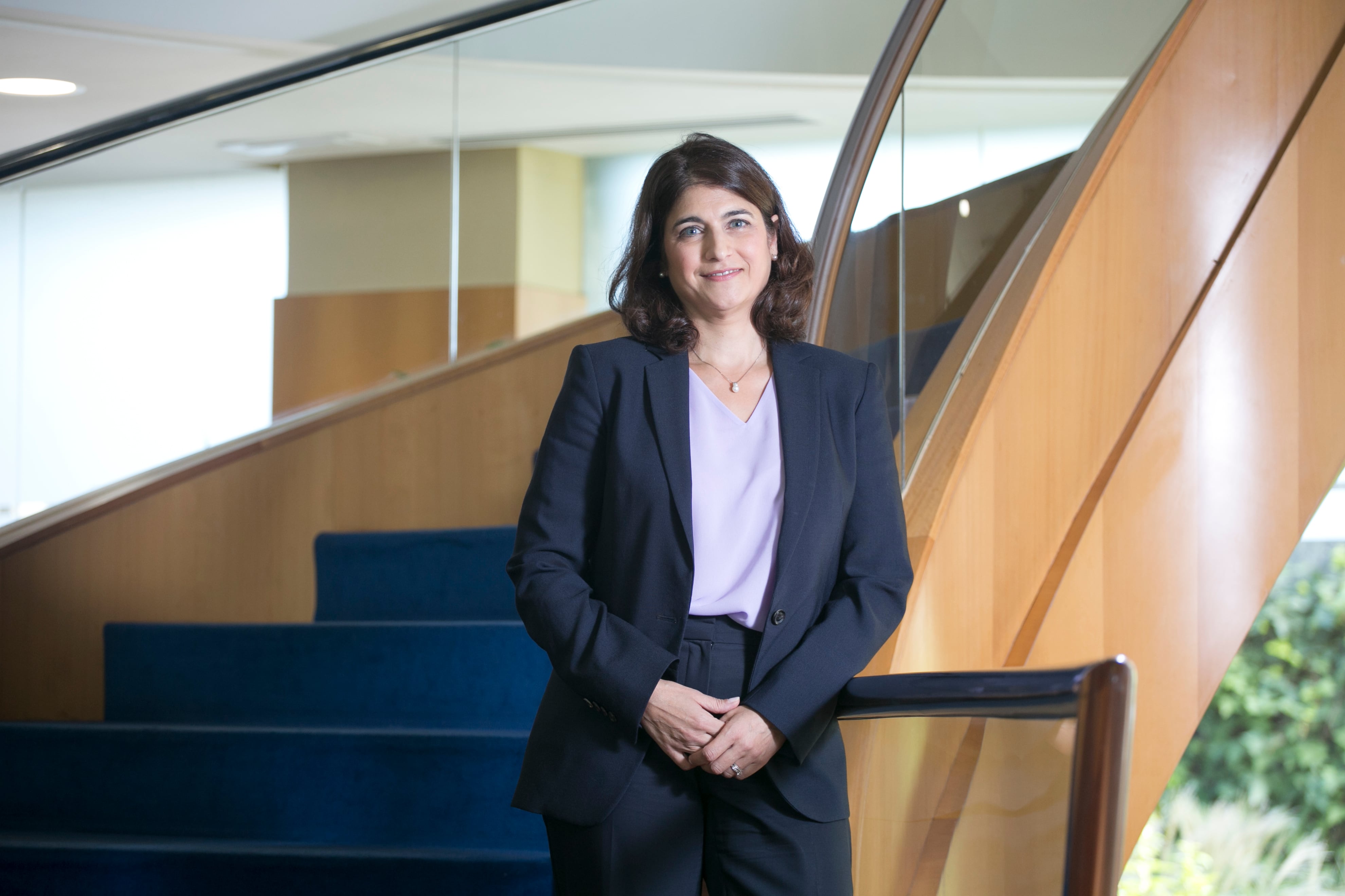 Christina Gabriel, tras la entrevista en la sede de la empresa.