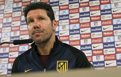 Simeone, en rueda de prensa.