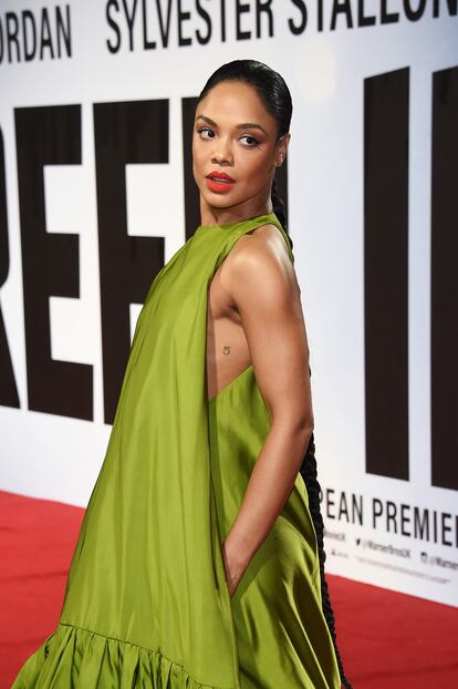 Tessa Thompson en la premiere europea de 'Creed 2'.