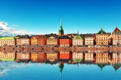 Muelle de la Ciudad Vieja (Gamla Stan) de Estocolmo. 