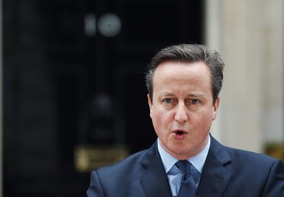 El primer ministro británico, David Cameron, este sábado en Londres.