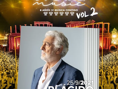 Cartel del festival en el que iba a participar Plácido Domingo.