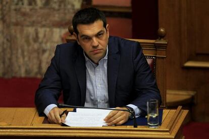 Alexis Tsipras en el parlamento griego.