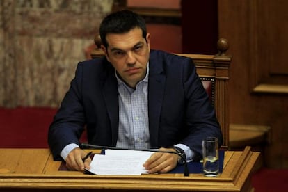 Alexis Tsipras en el parlamento griego.