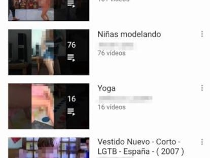 Lista de Youtube de vídeos con menores.