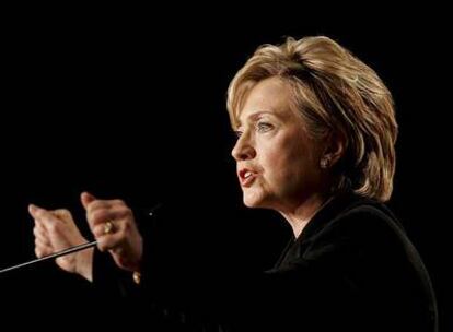 Hillary Clinton, ayer en Washington, durante un acto de su campaña para la nominación demócrata a la Casa Blanca.
