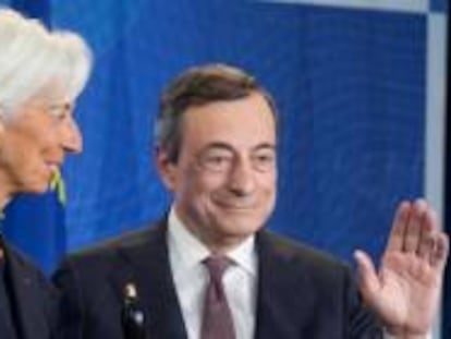 Christine Lagarde y Mario Draghi, cuando la primera sustituyó al segundo en el BCE, en 2019.