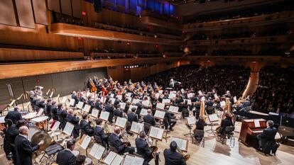 El segundo concierto de la Orquesta del Teatro Real de Madrid en Nueva York, en octubre de 2023 en el auditorio David Geffen del Lincoln Center.