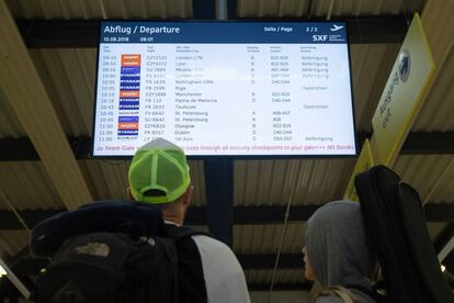 Ryanair flight information at Berlin airport on Friday.