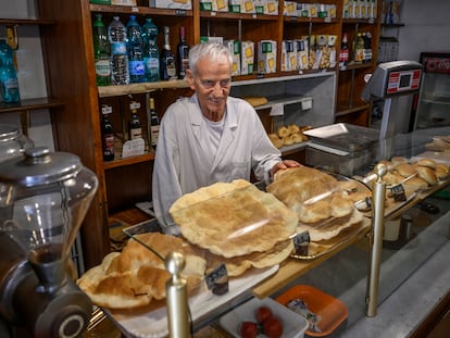 Angelo Arrigoni in his bakery on July 6, 2023.