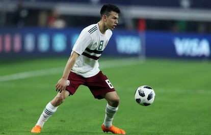 Lozano, durante el partido contra Croacia.