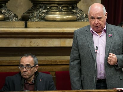 El lider de Catalunya si que es pot, Lluis Rabell (d) y el portavoz Joan Coscubiela (i).