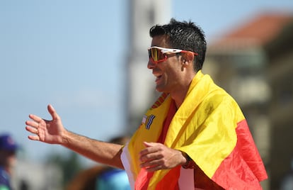 Miguel Ángel López celebra su vistoria tras la prueba. “Una medalla más para el saco, un segundo campeonato de Europa. Y, ahora, París, en el 24, la medalla olímpica, la que me falta”, ha dicho, eufórico, López tras anotarse el triunfo en Múnich.