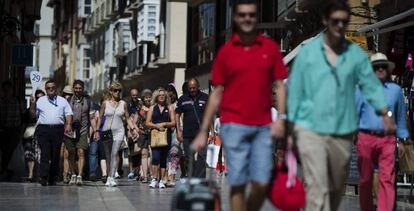 Turistas en el centro de Málaga.