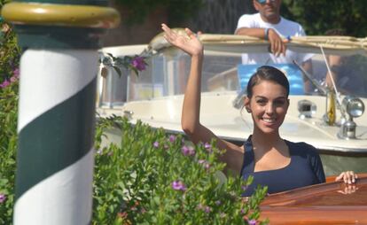 Georgina Rodríguez, a su llegada al 75º Festival de Cine de Venecia.