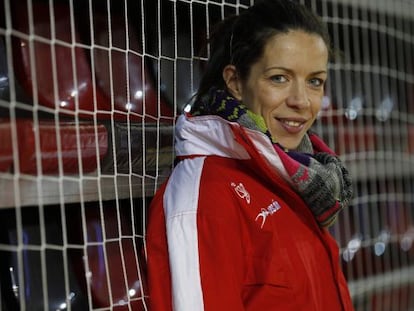Begoña Fernández tras un entrenamiento en Madrid antes de viajar al Mundial de Serbia