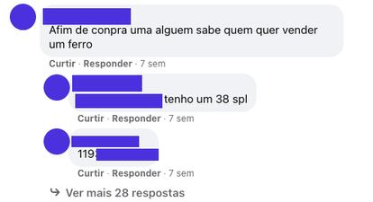 Exemplo de como comentários de um post podem ser utilizados para potenciais negociações, mesmo que a publicação original não tenha essa intenção.