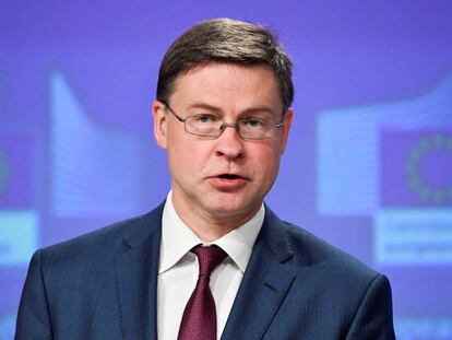 Valdis Dombrovskis, vicepresidente económico de la Comisión Europea.