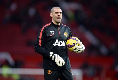 Valdés, el pasado enero, con el Manchester United.