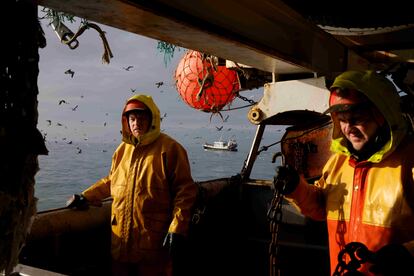 Pescadores franceses en el mar del Norte, el pasado 8 de diciembre.