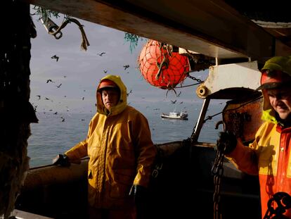 Pescadores franceses en el mar del Norte, el pasado 8 de diciembre.