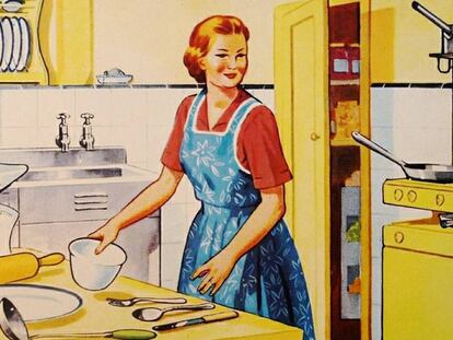 Imagem de um manual de cozinha para mulheres dos anos 50.