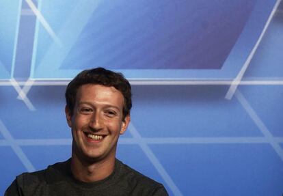 Facebook CEO Mark Zuckerberg before delivering a keynote speech during the Mobile World Congress in Barcelona.