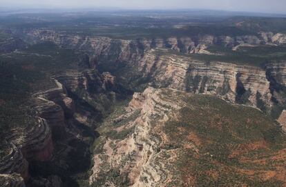 Vista aérea del Cañón de Arch en Bears Ears. Uno de los principales grupos de defensa del medio ambiente de EEUU, el Sierra Club, indicó que el anuncio de Trump "es una vergüenza, un insulto a la soberanía de las tribus, los siglos de herencia hispana y las personas de todo el país que aman y se preocupan por los parajes naturales".