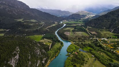 Vista aerea del río Futaleufú.