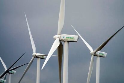 Turbinas de aerogeneradores de una planta de Iberdrola en Andalucía.