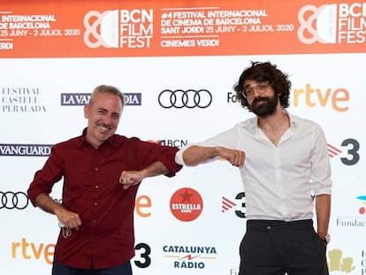 El director David Ilundain i l'actor David Verdaguer, a la inauguració del Bcn Film Fest. 