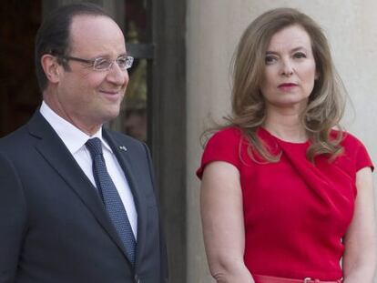 Francois Hollande e sua mulher, Valerie Trierweiler, em 2013.