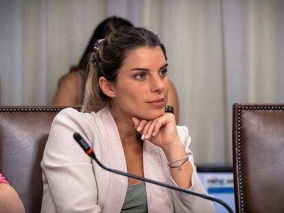 La diputada chilena Maite Orsini, durante una sesión en la Cámara de Diputadas y Diputados, en Santiago, el 11 de enero de 2023.