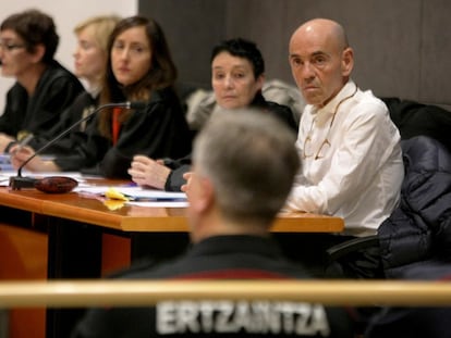 Jon Ezkurdia, acusado del crimen del actor Koldo Losada, durante el juicio que se celebra en la Audiencia de Bizkaia.