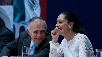 Claudia Sheinbaum y Alfonso Romo, último coordinador de Gabinete, en 2019.