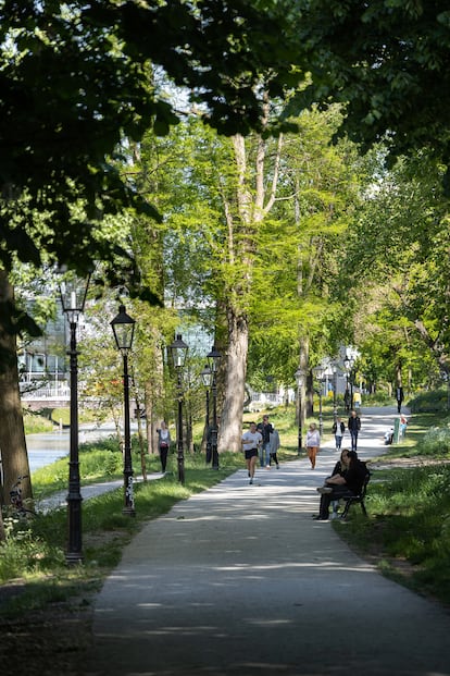 La movilidad, el deporte y el descanso conviven en los nuevos 1,1 kilómetros de parque lineal.