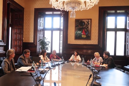 Un momento este viernes de la reunión de la Mesa del Parlament.