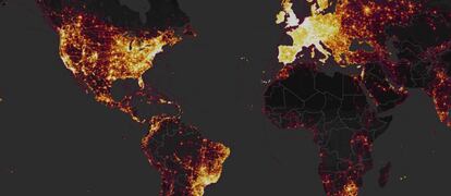 Captura de tela do mapa divulgado pela Strava