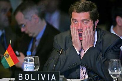 El ministro de Exteriores de Bolivia, Juan Ignacio Siles, en la asamblea de la OEA en Fort Lauderdale.