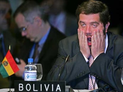El ministro de Exteriores de Bolivia, Juan Ignacio Siles, en la asamblea de la OEA en Fort Lauderdale.