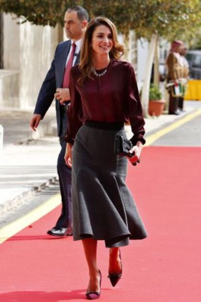 La reina Rania de Jordania en una sesion del Parlamento de Amman.