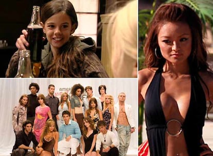 Izquierda, una concursante de <i>Kid nation</i> y los participantes de <i>America's most smartest model</i> (abajo). Sobre estas líneas, Tila Tequila.