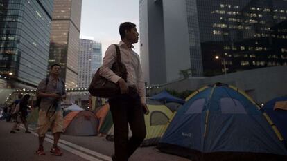 El distrito de Admiralty, una de las principales zonas de las protestas.