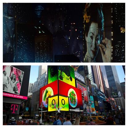 Los rascacielos de Los Ángeles de 2019 estaban cubiertos por gigantescos paneles publicitarios en los que se anunciaban desde píldoras anticonceptivas a Coca-Cola. Echar hoy en día un vistazo a la plaza de Callao o la Gran Vía madrileña es como estar dentro de un gran anuncio, con paneles led de cientos de metros cuadrados. El panel más grande de Times Square en Nueva York mide más de 400 metros cuadrados, pero en otros sitios como Las Vegas o algunas ciudades asiáticas los hay de miles de metros cuadrados. La tecnología led convirtió esta idea en realidad.
