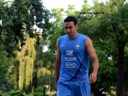 Rami, durante el entrenamiento de Francia en Kircha