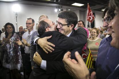 Miquel Iceta i Patxi L&oacute;pez, en un acte electoral a l&#039;Hospitalet de Llobretgat, al setembre.