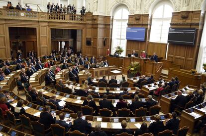 Una sesión en el Folketing (Parlamento danés), en octubre de 2018.