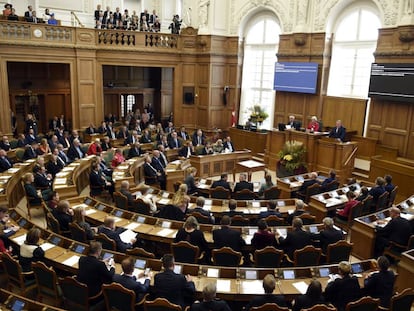 Una sesión en el Folketing (Parlamento danés), en octubre de 2018.