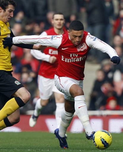 Oxlade-Chamberlain, ante el Blackburn.