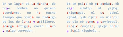 La “c” se repite mucho más que otras letras, como la “g”, por lo que se identifica como una de las letras más habituales, en este caso, la “a”.